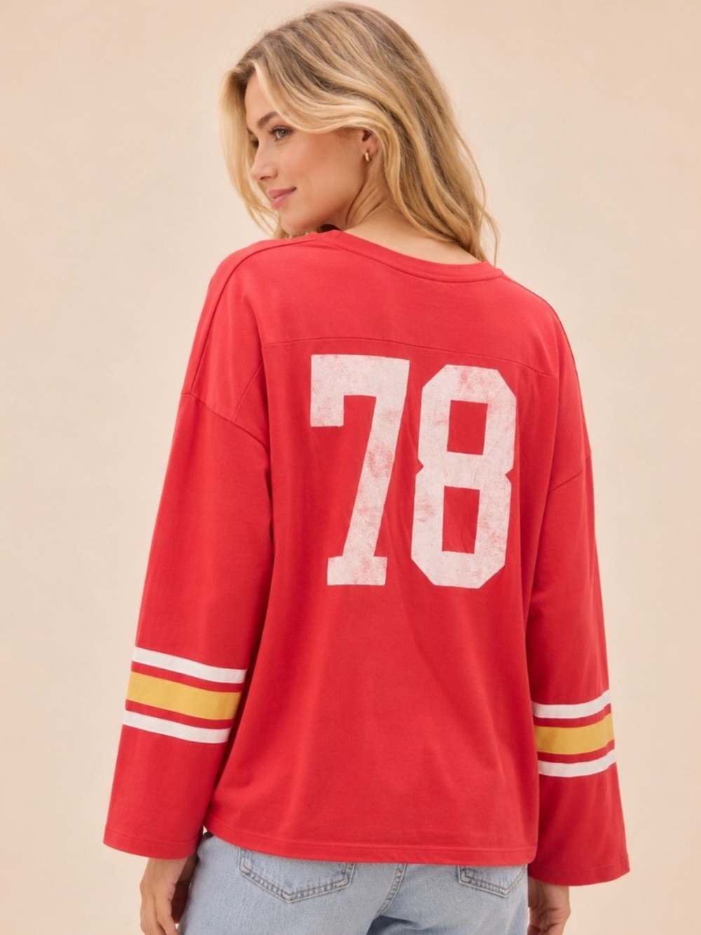 Daydreamer Red 78 Hockey Jersey Long Sleeve
NWOT
Color - Red
